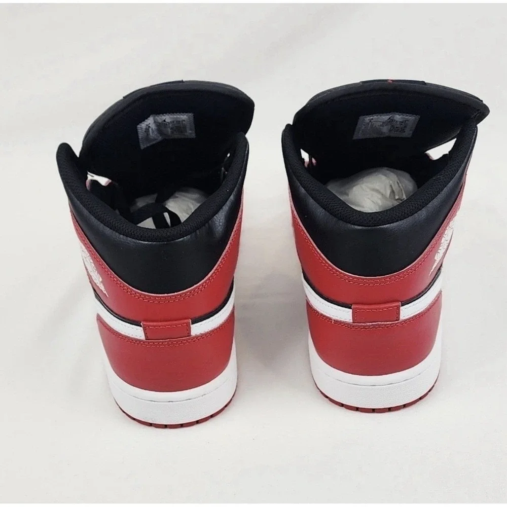 Nike Air Jordan 1 Mid Black Gym Red White GS Youth Size 5.5Y Basketball Shoes